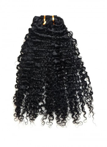 Kinky Curly Clip On Hair Extension Black 14inch