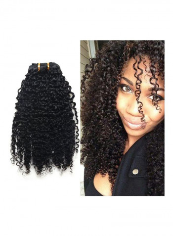 Kinky Curly Clip On Hair Extension Black 14inch