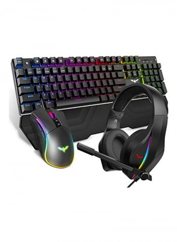 Mechanical Keyboard Mouse Headset Set