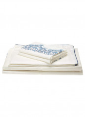 6-Piece Nevra Eco Large Duvet Set Cotton White/Blue 280 x 280centimeter