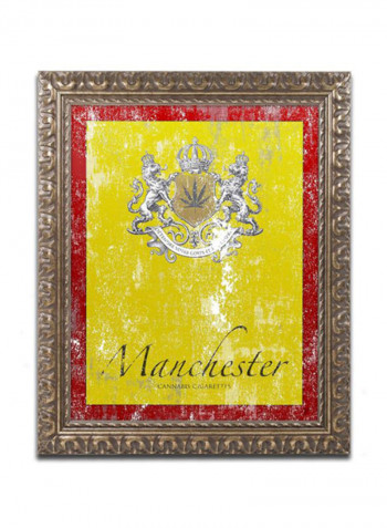 Cannabis Cigarettes Framed Wall Art Yellow/Red 11 x 14inch