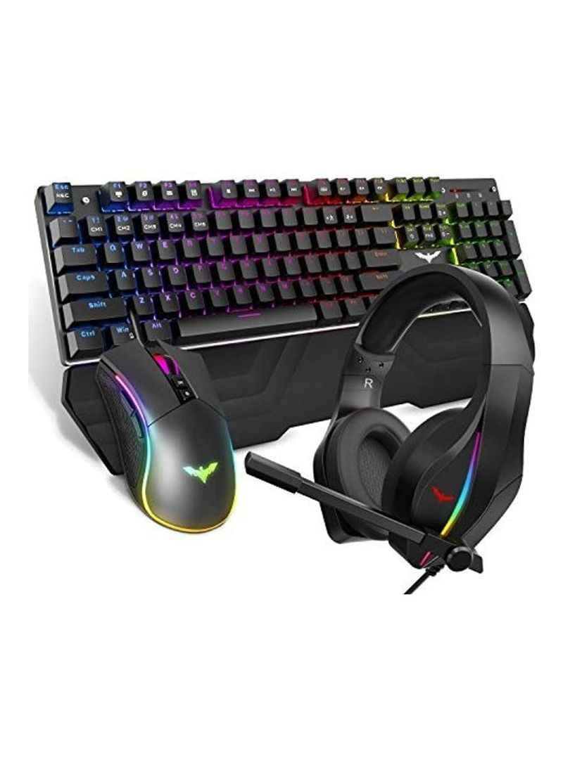 Mechanical Keyboard And Mouse With Headset Kit