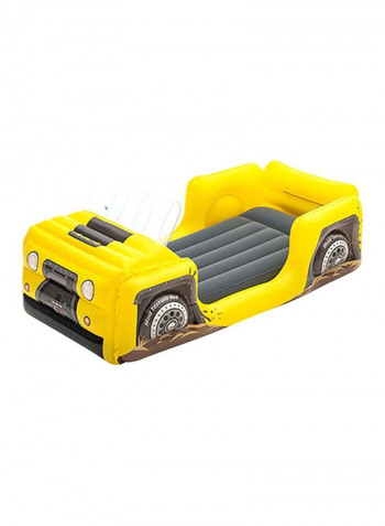 Inflatable Car-Shaped Air Bed Yellow/Black 84x160x62cm