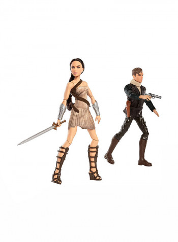 2-Piece Wonder Woman And Steve Trevor Action Figure