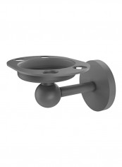 Skyline Collection Toothbrush Holder With Twist Accents Matte Grey