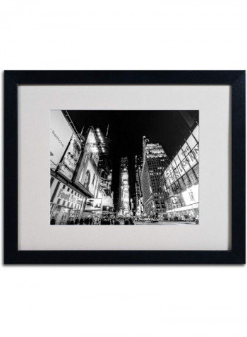 Time Square Canvas Framed Wall Art Black/White 16 x 20inch