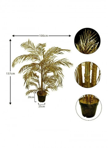 Decorative Artificial Palm Plant Gold/Brown 137x100centimeter