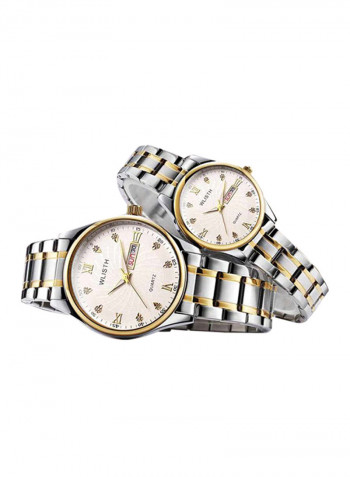 Casual Stainless Steel Analog Couple Watch NSSB037006546