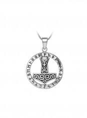 925 Sterling Silver Hammer Of Thor Pendant Necklace