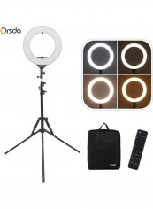 LED Ring Light with Tripod Stand, Remote Control And Carry Bag Black/White