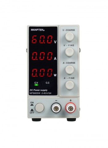 3-Digit LED Display High Precision Adjustable Mini Power Supply White