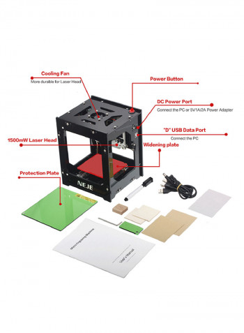 Smart Mini Laser Engraving Machine 100x90x78millimeter Black