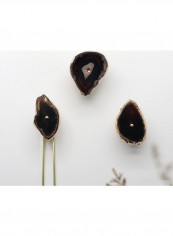 1-Piece Natural Agate Slice Nordic Simple Style Wall Hook Black/Gold 60x90cm