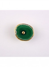 1-Piece Natural Agate Slice Nordic Simple Style Wall Hook Green/Gold 60x90cm