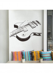 1-Piece Simple Guitar Wall Sticker Black 60 x 90cm