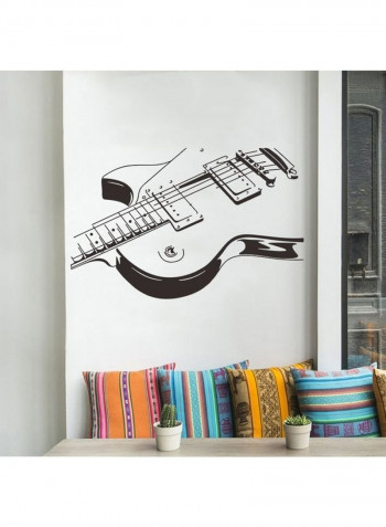 1-Piece Simple Guitar Wall Sticker Black 60 x 90cm