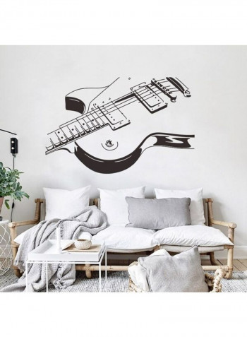 1-Piece Simple Guitar Wall Sticker Black 60 x 90cm