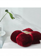 Solid Color Cozy Blanket Cotton Red 200x230centimeter