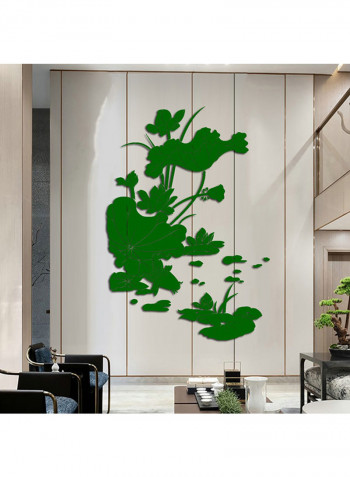 Flower Pattern Wall Sticker Green 60x90cm