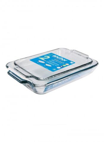 2-Piece Baking Dish Set Clear 10x16x2.75inch