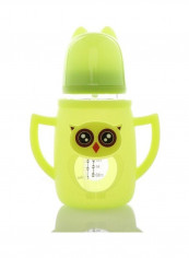 Baby's Anti-fall Glass Bottle with Straw