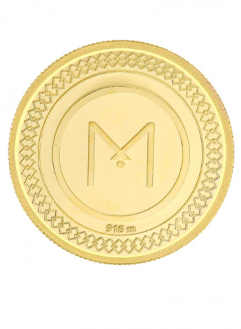 22K 916 Purity 1 Gms Flower Gold Coin MGFL916P001G