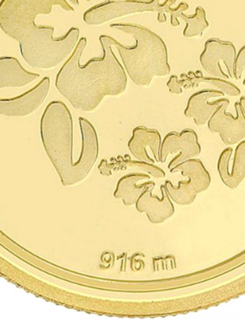 22K 916 Purity 1 Gms Flower Gold Coin MGFL916P001G