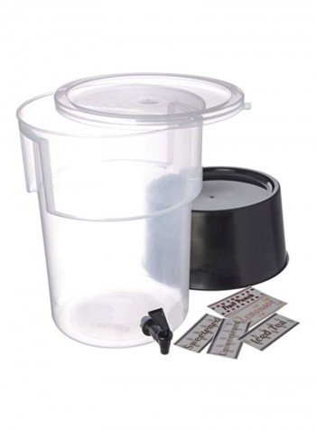 Break-Resistant Beverage Dispenser With Base Clear/Black 5gallon