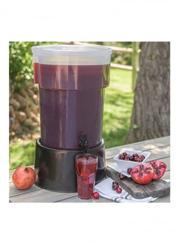 Break-Resistant Beverage Dispenser With Base Clear/Black 5gallon