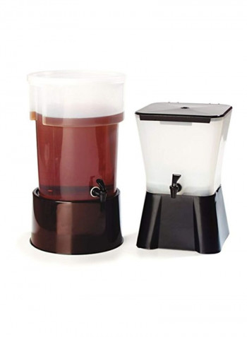 Break-Resistant Beverage Dispenser With Base Clear/Black 5gallon