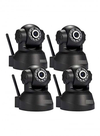 Full HD Baby Moniter 4 Pack set Wireless Webcam IP Camera Security Camera OSD IR Motion Detection iPhone Android CCTV Black
