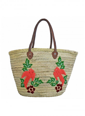 Love Birds Basket Tote Bag Multicolour
