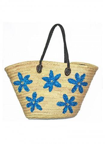 Prime Basket Tote Bag Blue/Brown