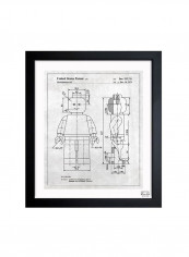 Lego Toy Figure Framed Wall Art White/Black 10 x 12inch