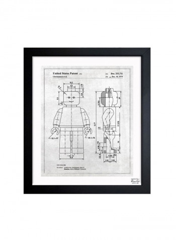 Lego Toy Figure Framed Wall Art White/Black 10 x 12inch
