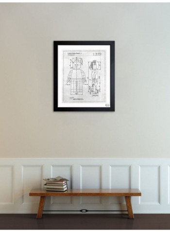 Lego Toy Figure Framed Wall Art White/Black 10 x 12inch