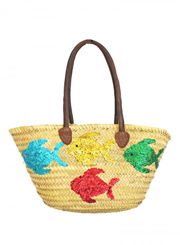 Marina Basket Tote Bag Multicolour