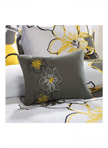 4-Piece Allison Comforter Set Polyester Yellow/Grey/White Queen