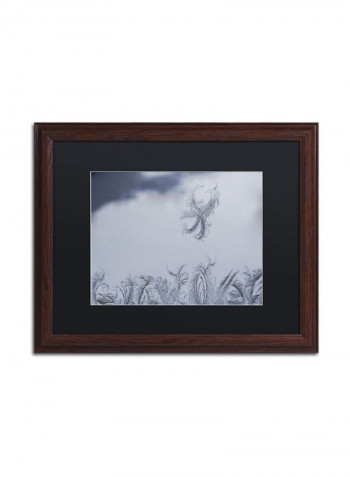Frost Fairy On A Window Wooden Framed Wall Art Multicolour 16 x 20inch