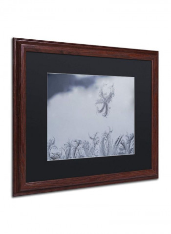 Frost Fairy On A Window Wooden Framed Wall Art Multicolour 16 x 20inch