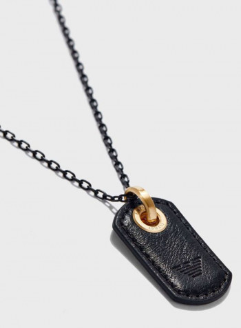 Logo Embossed Pendant Necklace