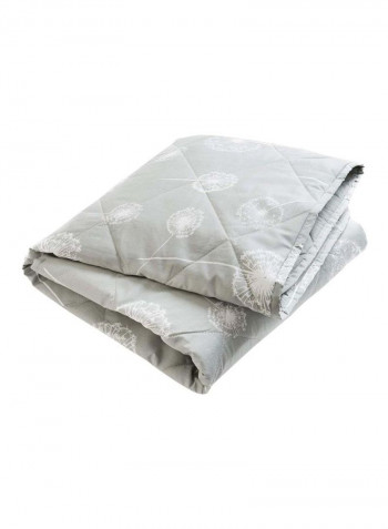 Printed Cotton Quilt Cotton Grey/White 47x47inch