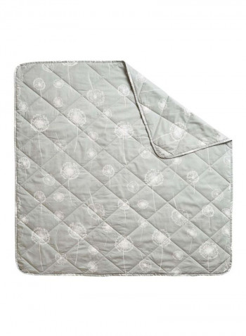 Printed Cotton Quilt Cotton Grey/White 47x47inch
