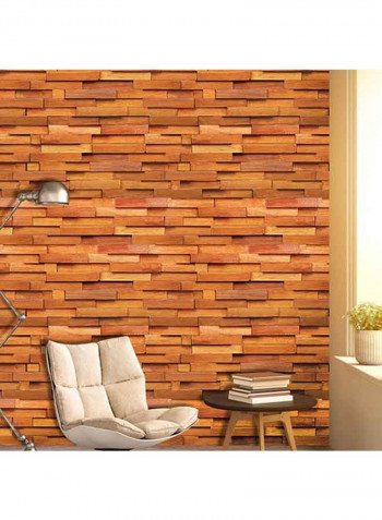 3D Wood Pattern Waterproof Wallpaper Brown 5x0.45meter
