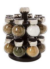 16-Piece Orbit Spice Rack Jars Clear/Black 10x12x10inch reviews 16-Piece Orbit Spice Rack Jars Clear/Black 10x12x10inch