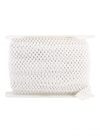 Crochet Headband Stretch Trim White
