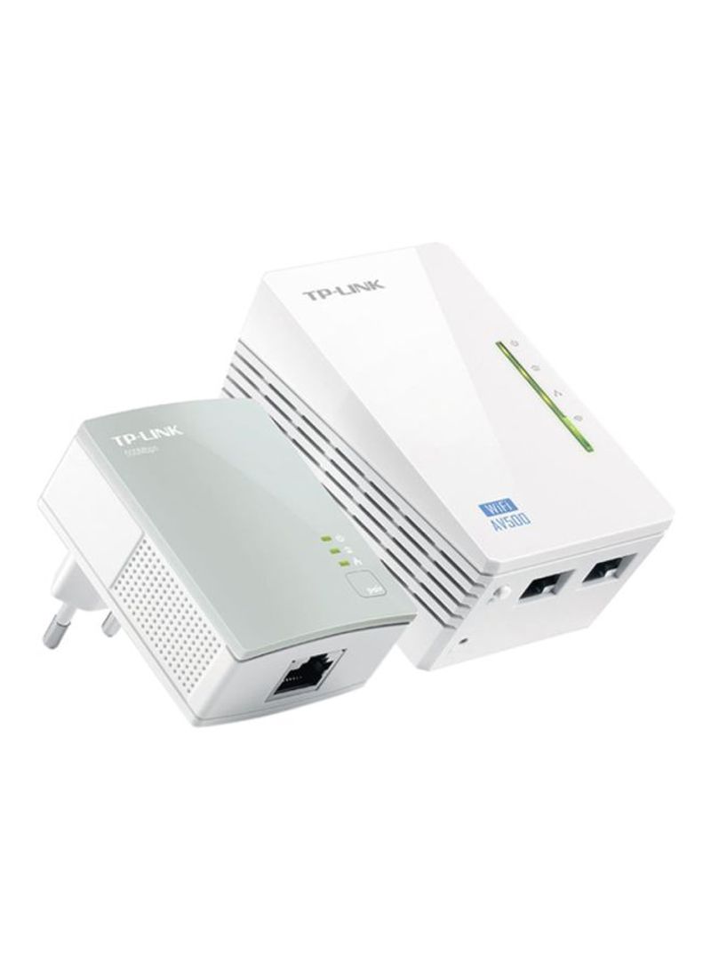 TP LINK 300Mbps AV500 Wi-Fi Powerline Extender Starter Kit TL-WPA4220KIT 300 Mbps 3.7x2.1x1.6inch White/Grey