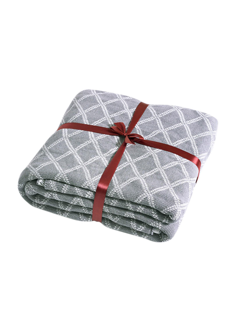 Casual Home Use Warm Throw Blanket Cotton Grey 130x160centimeter