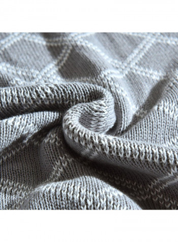 Casual Home Use Warm Throw Blanket Cotton Grey 130x160centimeter