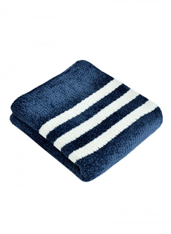 Stripe Color Block Warm Nap Blanket Polyester Blue 130x150centimeter